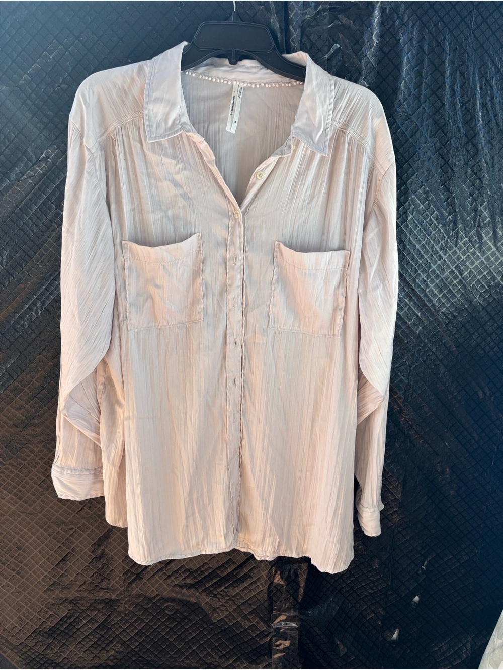Anthropologie Pale Blush Button-Down Shirt with pockets
